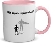 Akyol - mijn papa is mijn voorbeeld koffiemok - theemok - roze - Vader - goede voorbeeld papa - vader cadeautjes - vaderdag - verjaardag - geschenk - kado - vader artikelen - 350 ML inhoud