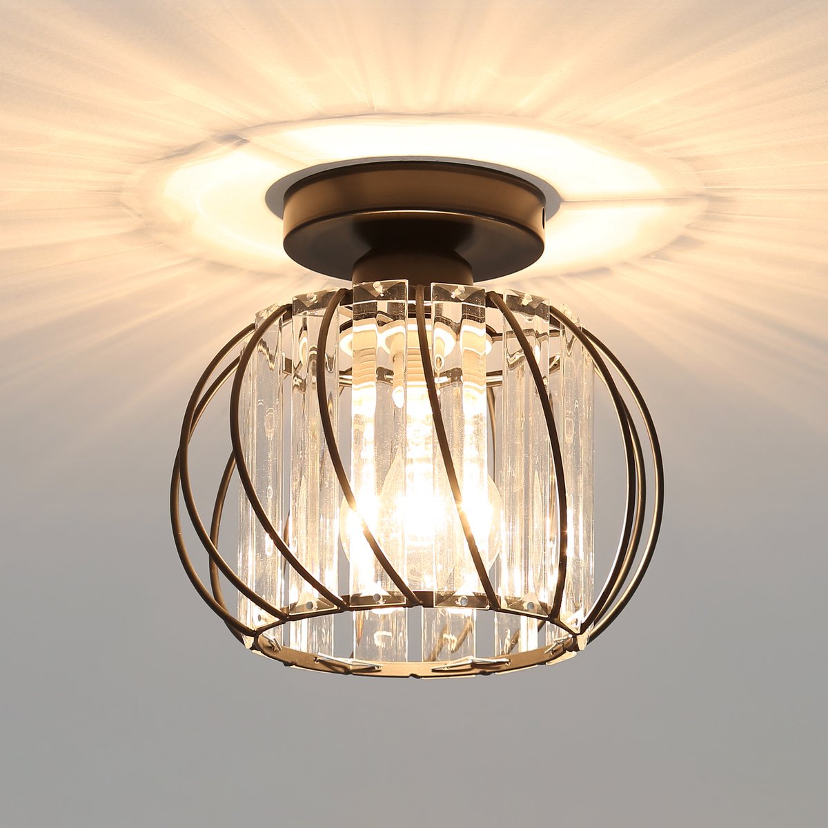 Hanglamp Sanimex Njoy Met E27 Fitting 36 cm Inclusief 4W Lamp Glas Goud - Megadump Tiel