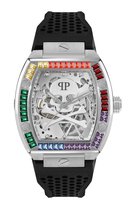Philipp Plein The $Keleton PWBAA1423 Horloge - Siliconen - Zwart - Ø 44 mm