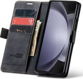 Hoesje geschikt voor Samsung Galaxy Z Fold 5 - Book Case Leer Slimline Zwart