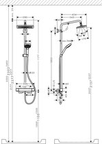 hansgrohe Croma E showerpipe 280 1jet - Met Thermostaat - Chroom