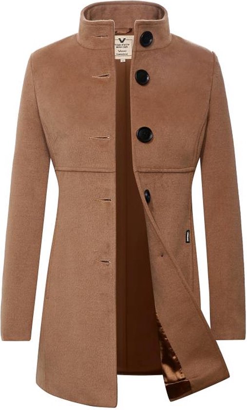 Versano Melody NG Manteaux Femme Manteau 3 quarts Manteau d'hiver XS - Camel
