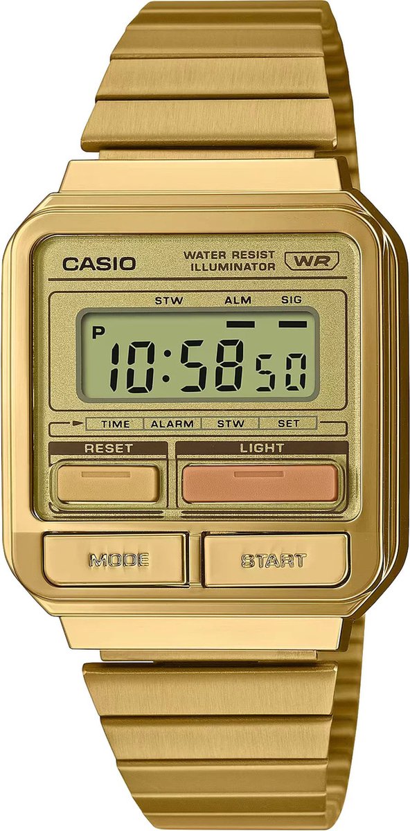 Casio Casio Collection Vintage A120WEG-9AEF Horloge - Staal - Goudkleurig - Ø 32.5 mm
