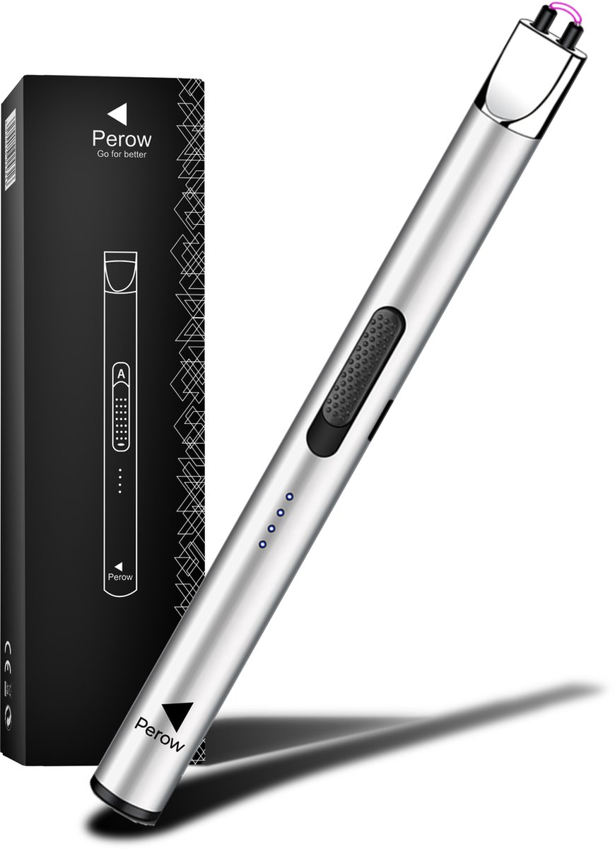 Goedkoopste Oplaadbare Lange Elektrische Aansteker - Duurzame Plasma Aansteker - USB C - Vuurwerk Aansteker - Inclusief Cadeauverpakking - BBQ - Kaarsen - Zilver