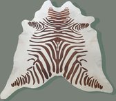 Koeienhuid - Zebra - 200x180 - vloerkleed - Bruin/wit - Lindian style