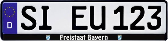 HP Autozubehör Freistaat Bayern Kunststof Kentekenhouder Zwart (l x b x h) 13.5 x 53 x 1.5 cm