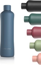 LARS NYSØM - 'Bølge' Roestvrijstalen drinkfles 1000ml - BPA-vrije geïsoleerde waterfles 1 Liter - Blue Stone