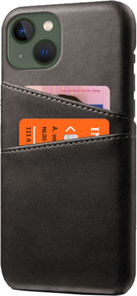 Peachy Duo Cardslot Wallet vegan leather hoesje geschikt voor iPhone 15 - zwart