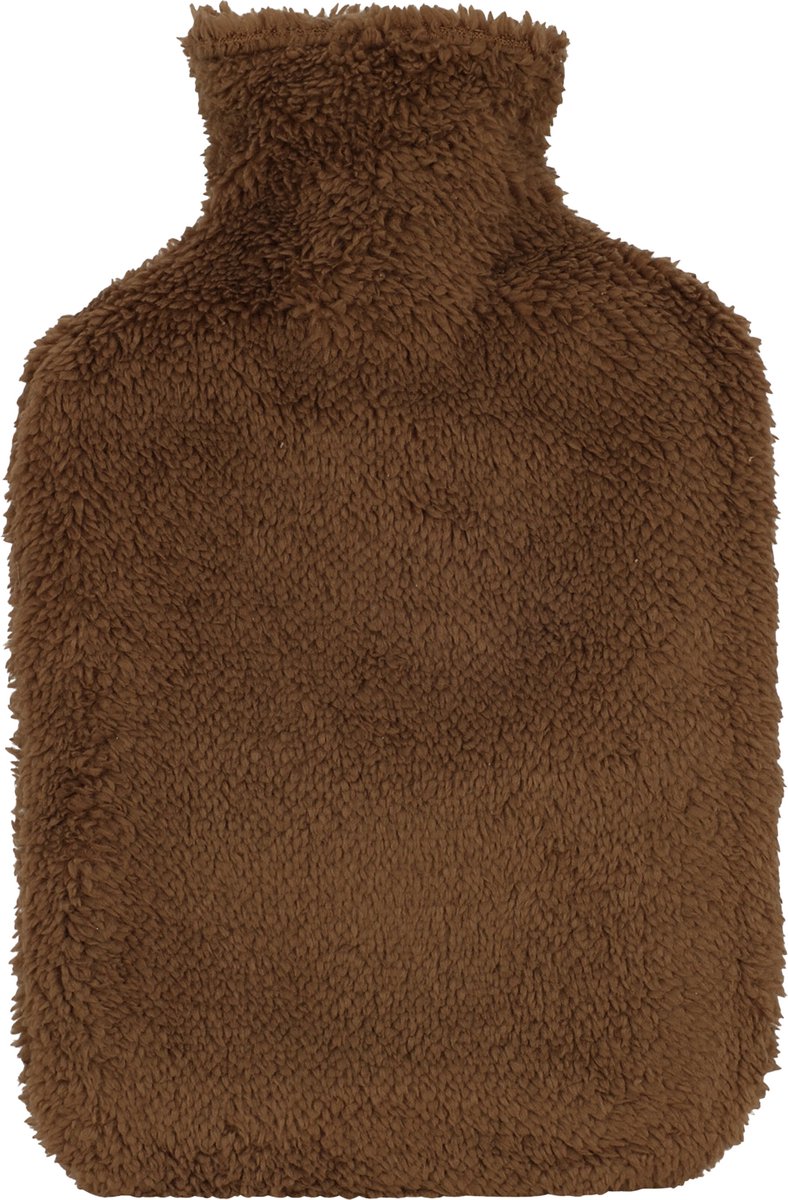 Goedkoopste H&S Collection Warmwaterkruik - met extra zachte hoes - chocolade bruin - 1,75L - kruik
