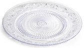 Plasticforte onbreekbare taart/gebakbordjes - kunststof - kristal stijl - transparant - 15 cm