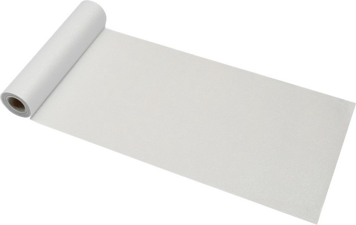 Chaks Tafelloper op rol - 2x - witte glitter - 30 x 500 cm - polyester