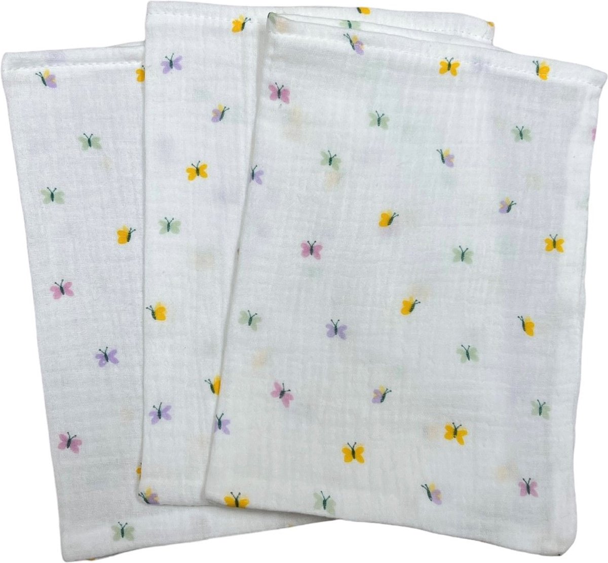 hydrofiel washandjes set van 3 vlinder