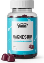 Yummygums Magnesium - 100% Magnesium Citraat - fitheid, concentratievermogen, goed voor spieren en zenuwstelsel - yummy gums - geen capsule, poeder of tablet - Vegan - 60 gummies kersensmaak