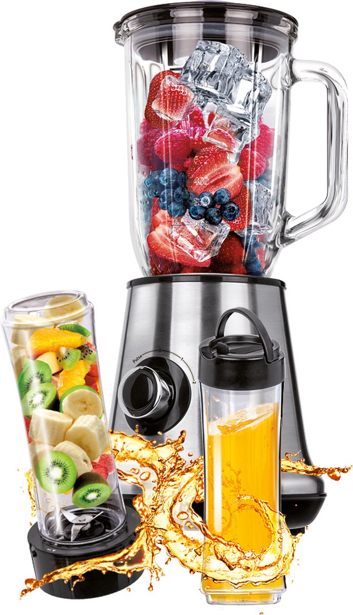 MPM MBL-15M Multifunctionele Blender - 2 extra flessen