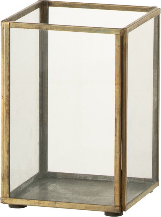 J-Line kaarshouder - glas/metaal - brons - small