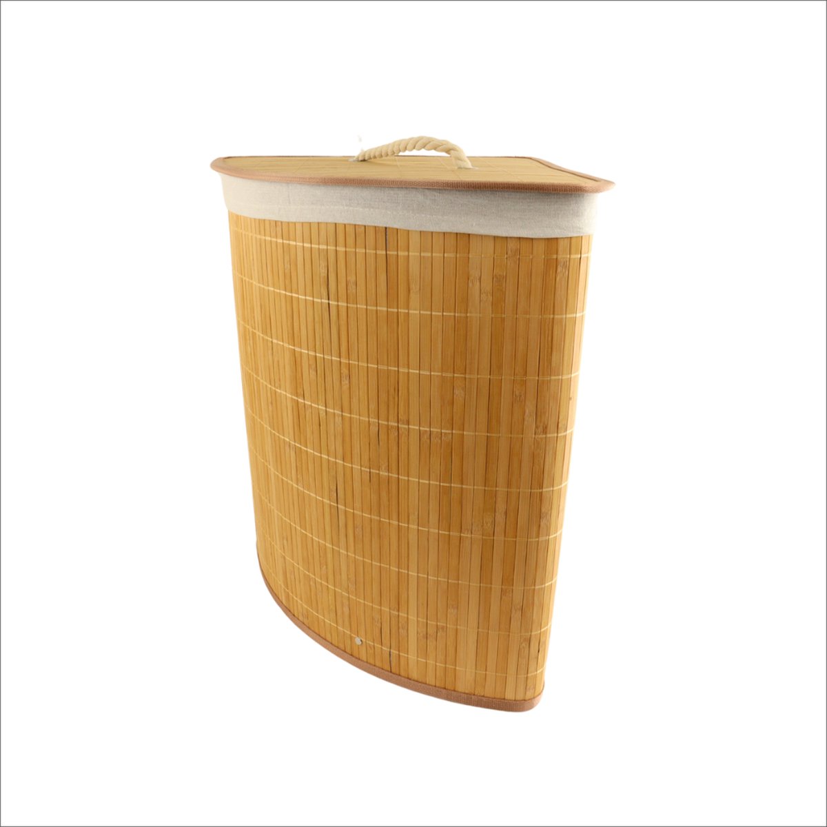 Orange85 Wasmand met Deksel - Hoekvormig - Bruin - 35x35x50cm - Bamboe