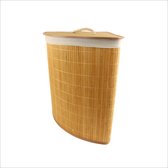 Bol.com Marbeaux Wasmand met Deksel - Hoekvormig - Bruin - 35x35x50cm - Bamboe aanbieding
