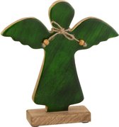 J-Line figuur Engel Op Voet Vernist - hout - groen - medium
