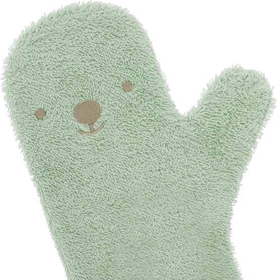 Nifty - The Original Baby Shower Glove – baby douche handschoen voor beter grip op je baby bij het douchen - origineel kraamcadeau - lange baby washand - Groen
