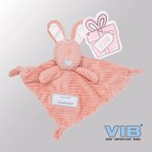 VIB- Doudou tête de lapin - Velours côtelé vieux rose