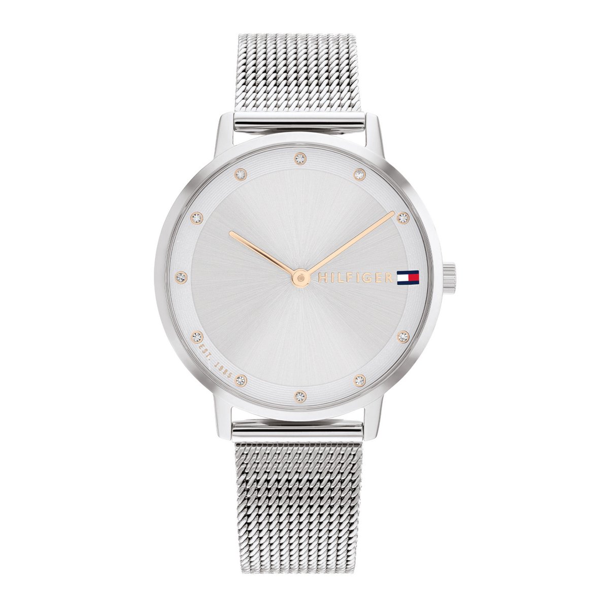 Tommy Hilfiger TH1782665 Pippa Dames Horloge - Mineraalglas - Staal - Zilverkleurig - 34 mm breed - Quartz - Druksluiting - 3 ATM (spatwater)