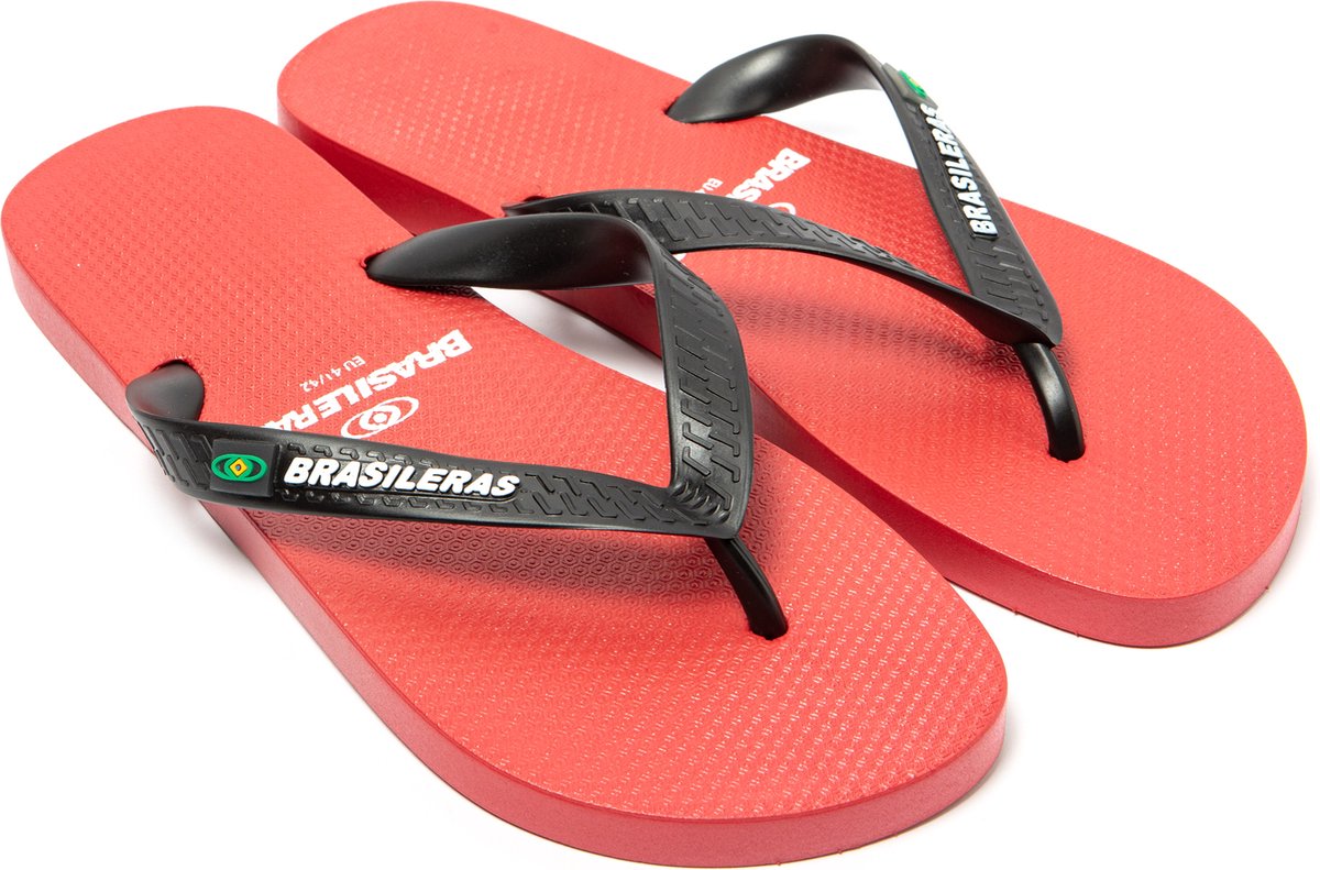 Brasileras Slippers Heren- Rood Zwart- 41/42