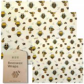 Beeswax Wraps - Set de 3 (S, M, L) - Keep Fresh - Beeswax Wrap - Beeswax Cloth - Durable, Naturel et Organique - Réutilisable - Geen de plastique