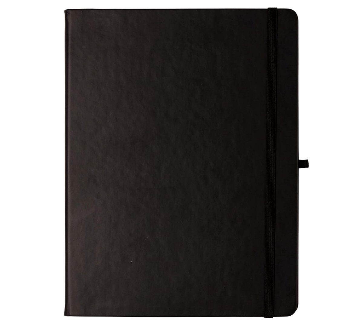 Eccolo Hardbound Writing Journal, Cool Jazz, 192 Pages of White Lined Paper with Elastic Band Closure, Lay Flat Design, Interior Gusset Pocket and Double Bookmarks (Black, 25.4 x 17.78 x 2.54 cm; 453.59 Grams)