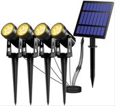 Lichtendirect- Tuinverlichting op Zonne-energie- 4 LED Spots- Tuinspot -Waterdicht – Kantelbaar- Lantaarn- Buitenlamp- Wandlamp- Solar tuinverlichting-
