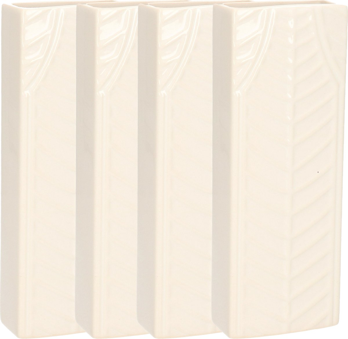 Gerimport Waterverdamper - 8x - ivoor wit - keramiek - 400 ml - radiatorbak luchtbevochtiger - 7,4 x 18,6 cm