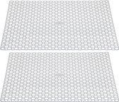 Whitefurze Tapis d'évier/tapis d'évier - 2x - blanc - plastique - 35 x 35 cm - tapis de drainage