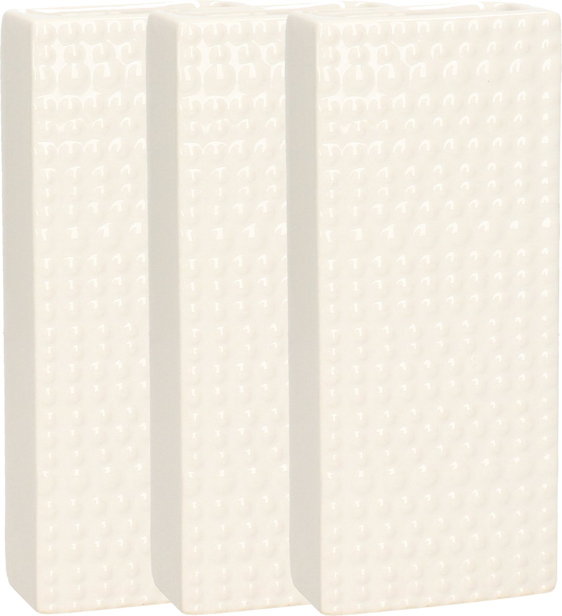 Gerimport Waterverdamper - 6x - creme wit - keramiek - 400 ml - radiatorbak luchtbevochtiger - 7,4 x 17,7 cm