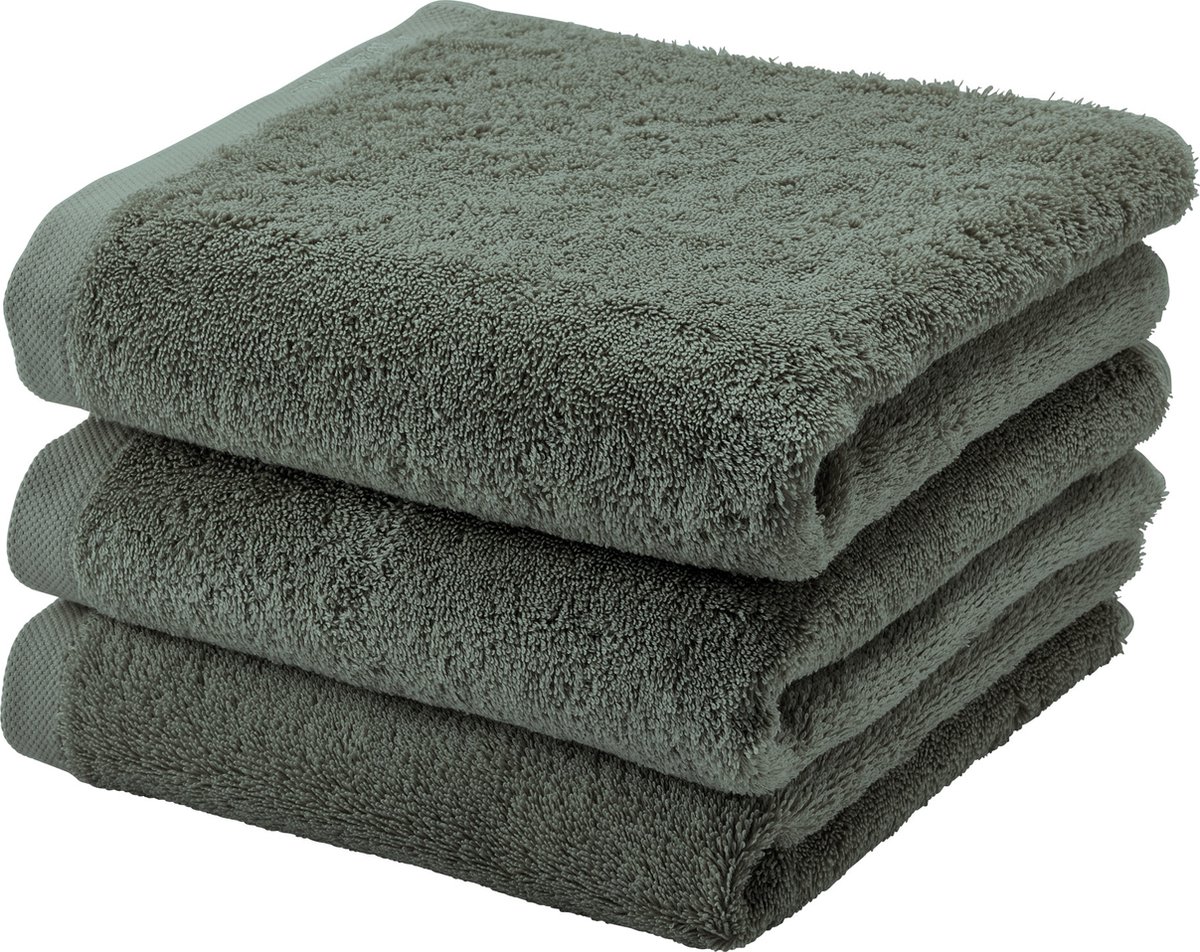 Aquanova Handdoek London - 3 stuks - Forest Green - 55x100 cm
