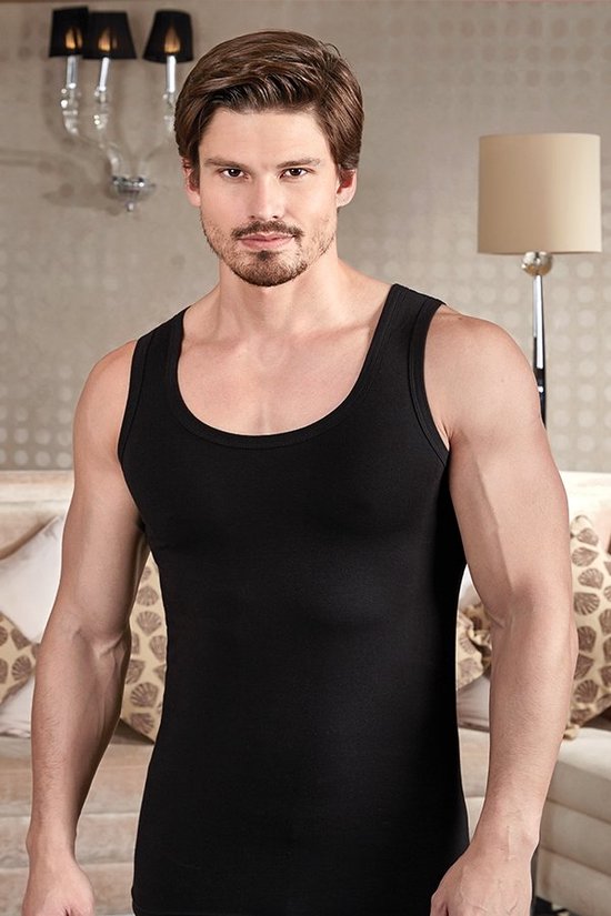 Foto: 2 pack berrak heren heren singlet onderhemd heren 100 katoen zwart maat xl merk