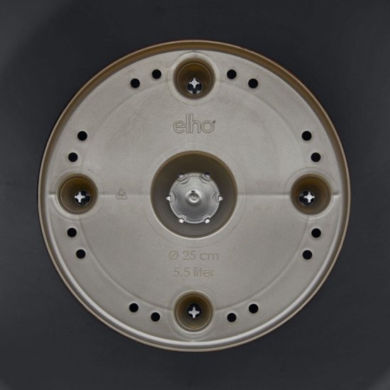 Elho Loft Urban Rond 20 - Pot De Fleurs pour Extérieur - Plastique 100% recyclé - Ø 19.3 x H 17.5 cm - Anthracite