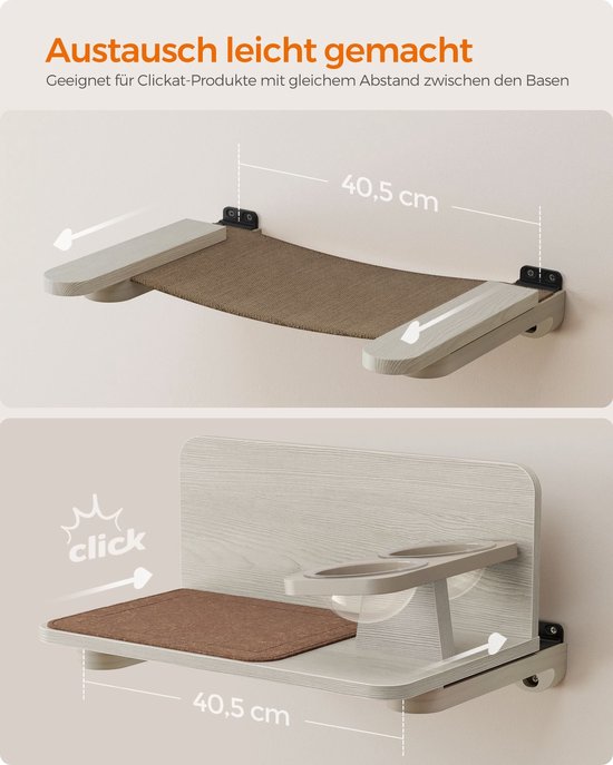 Navaris Kattenmand Voor Aan De Muur Met Twee Traptreden Kattenbed Katten Klimmuur Ideale Verstopplek Poezen Beige 550255776
