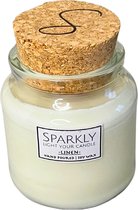 Sparkly Candles | Houten Lont Geurkaars | 100% Natuurlijk & Handgemaakt van Sojawas - Linen Geur, 45 Branduren |