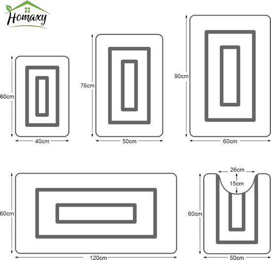 Homaxy Antislip wc-mat, wasbaar, wc-tapijt met uitsparing, zachte hoogpolig, toiletmat, 50 x 60, zwart Homaxy Antislip wc-mat, wasbaar, wc-tapijt met uitsparing, zachte hoogpolig, toiletmat, 50 x 60, zwart