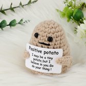 Mini Funny Positive Potato, 7,5cm Gebreide Positive Potato Creative Cute Wool Funny Knitted Positive Potato voor Verjaardagscadeaus Feestdecoratie Aanmoediging