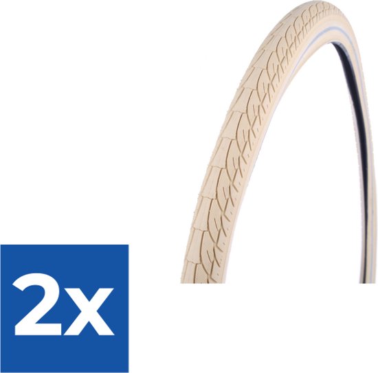 Dutch Perfect Tire No Puncture Reflex 26x1.90(50-559) Crème - Pack économique 2 pièces