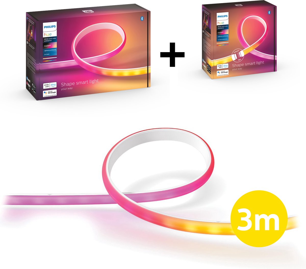 Philips Hue Gradient lightstrip 3m basis – White and Color Ambiance – Bluetooth