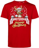 T-shirt kind Amsterdam | Foute Kersttrui Dames Heren | Kerstcadeau | Ajax supporter | Rood | maat 104