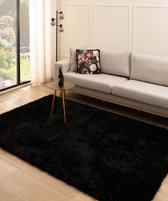 Hoogpolig vloerkleed velvet - Posh zwart 140x200 cm