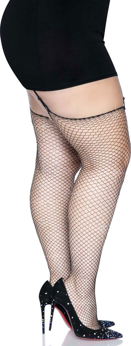 Rhinestone fishnet stockings