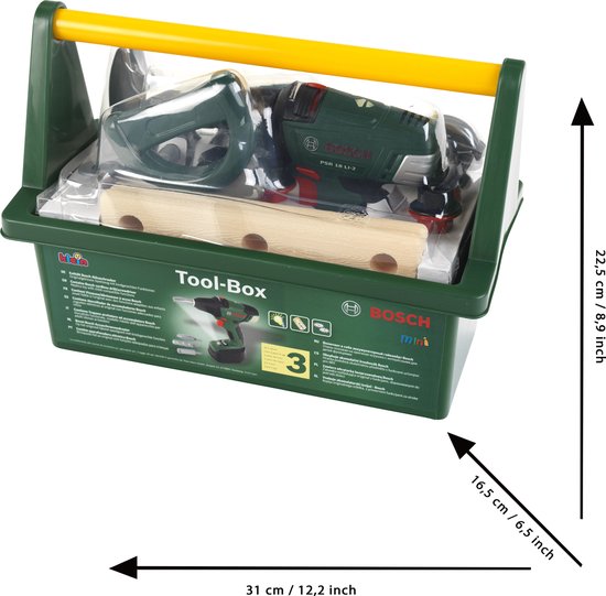 Klein Toys Bosch mini - speelgoed gereedschapskist - Inclusief boormachine - 3+ jaar
