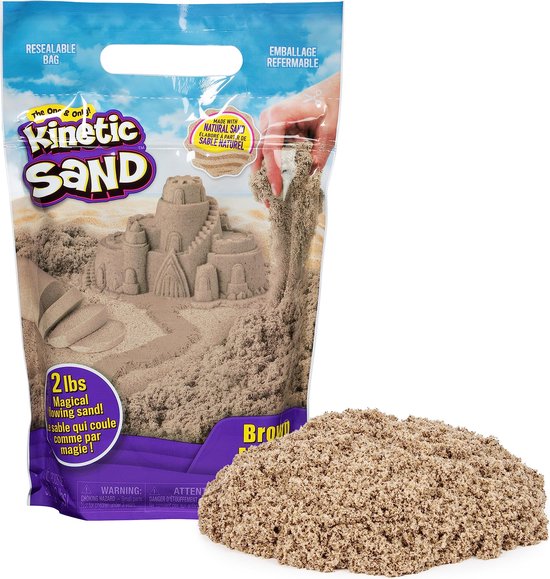 Kinetic Sand - Kneedbaar Speelzand - Bruin - 0,9 kg origineel Kinetic Sand - Sensorisch speelgoed