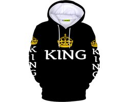 100% Katoenen Zwaargewicht King Capuchon Hoodies voor Heren King Hoodie for Men van PicOnTshirt King en Queen Bijpassende Hoodies voor Koppels L