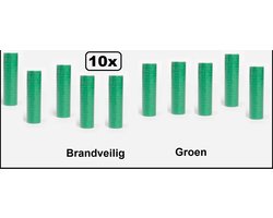10x Papier rollen serpentines groen - BRANDVEILIG - Carnaval festival optocht feest party serpentine