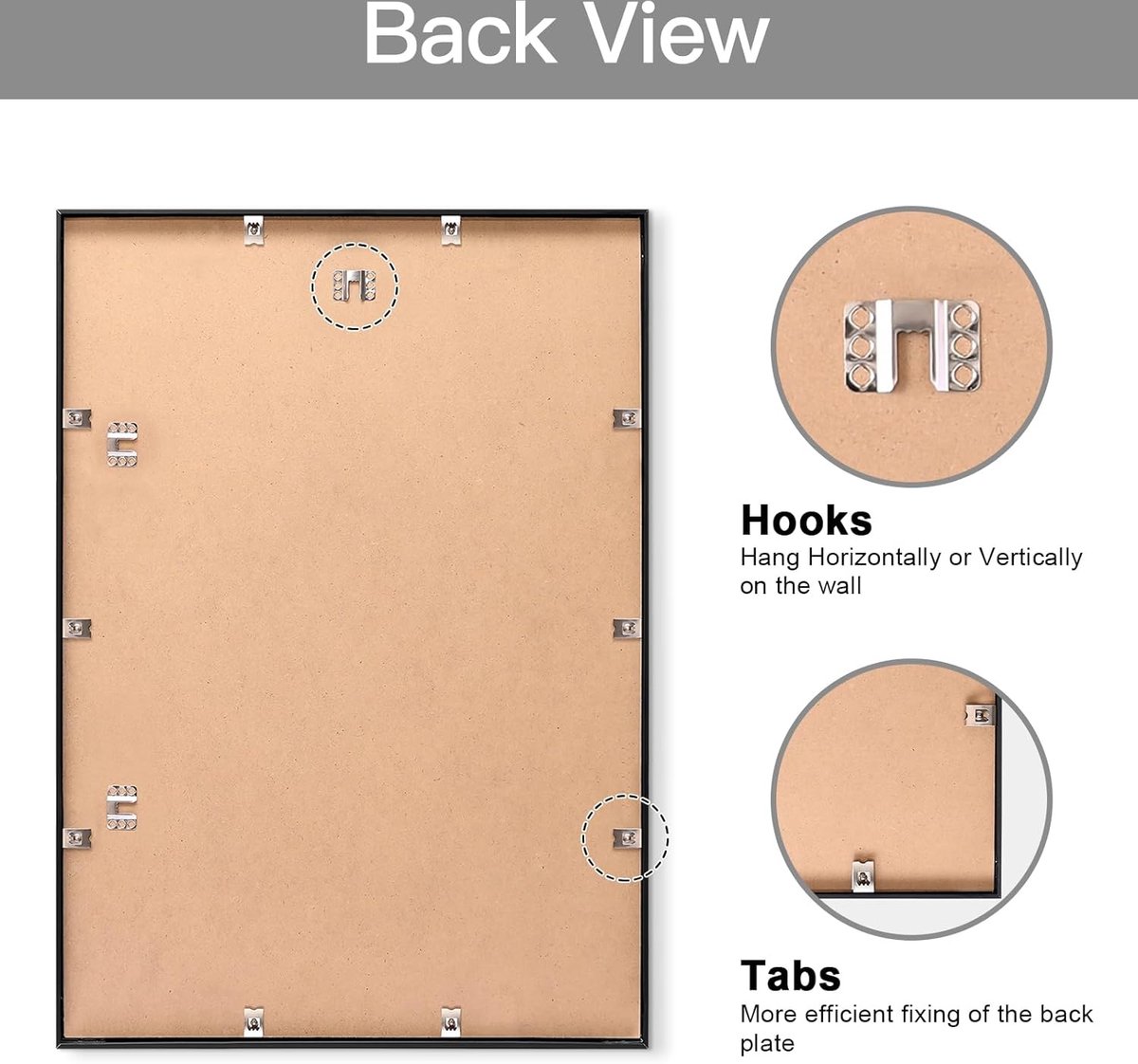 Set de 1 grand cadre photo 1 pièce 50 x 70 cm avec support pour poster