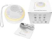 White Noise Machine - White noise machine - 2024 Model- Slaaptrainer voor baby's en volwassenen - Slaaphulp met 16 rustgevende geluiden en verlichting - 38 uur speeltijd - Oplaadbaar & draadloos